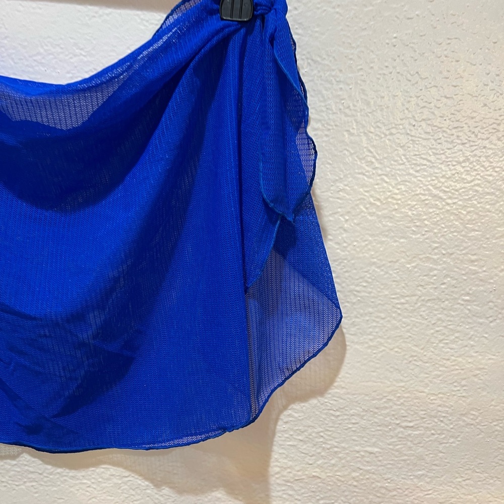 🔴 LE COVE Blue Stretch Swimsuit Cover Up Wrap/ sarong - Picture 2 of 5